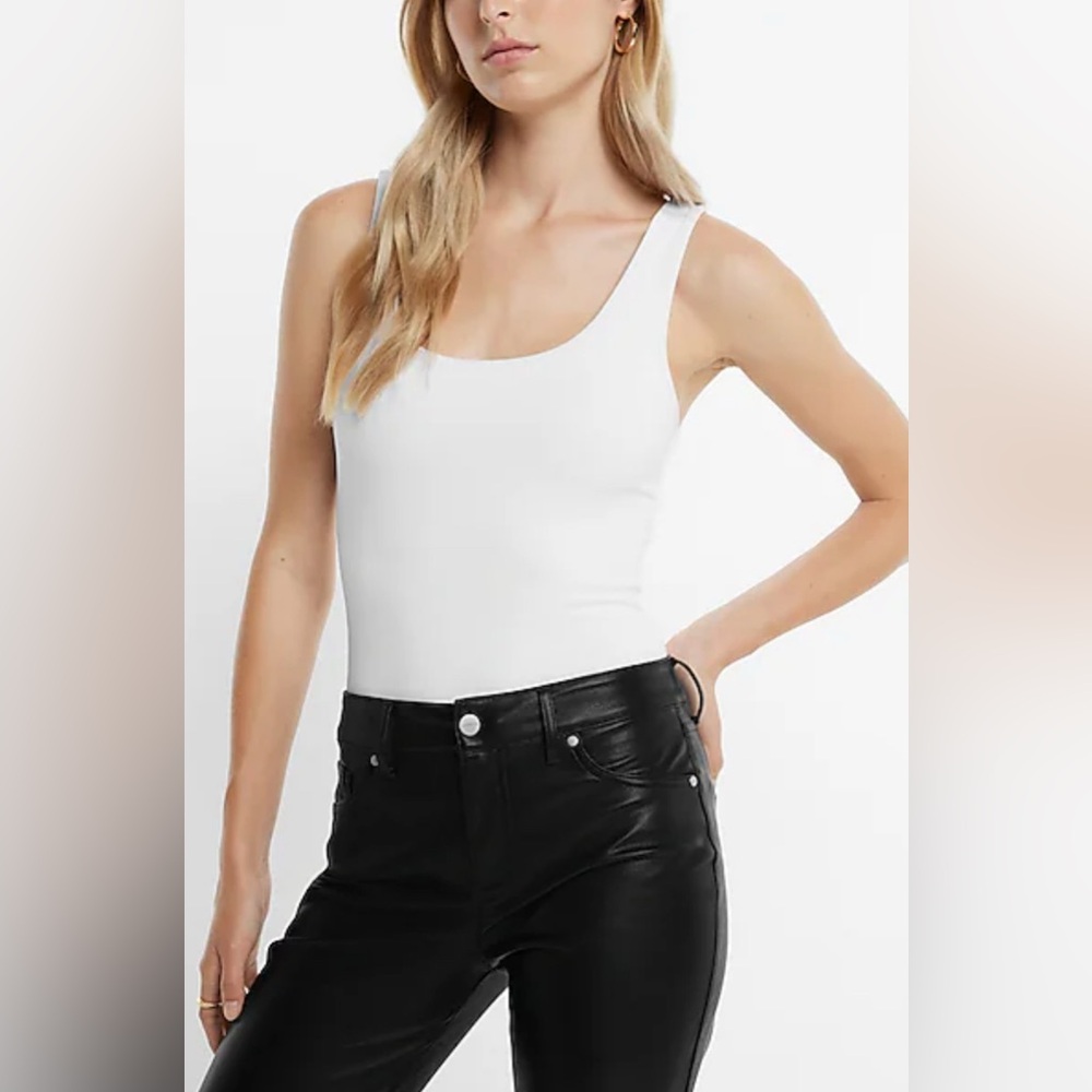 NWT Express Body Contour Collection  White Tank bodysuit size large
